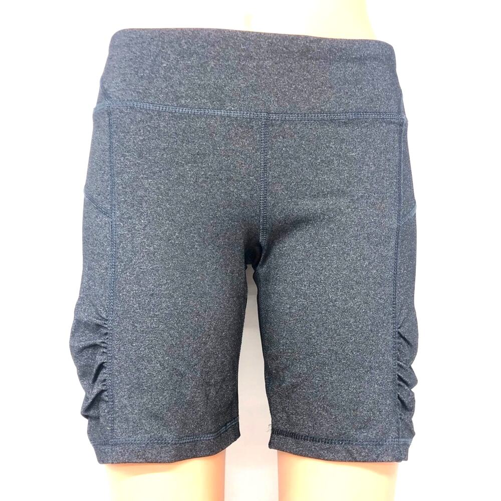 Calvin Klein Charcoal Gray Performance Shorts Quick Dry Fabric Ruched Sides